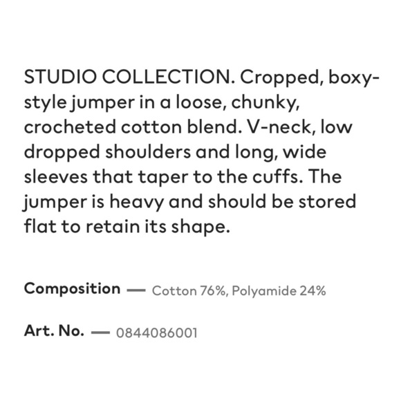 Rare H&M Studio Chunky Knit Cropped Sweater - Picture 6 of 6